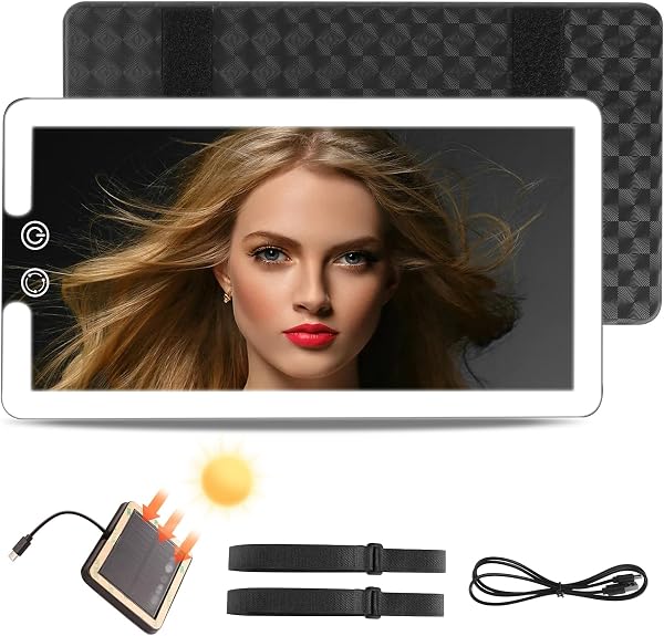 SAIGGNYY Car Visor Mirror Bundle, USB + Solar, USB Mirror + Solar Mirror